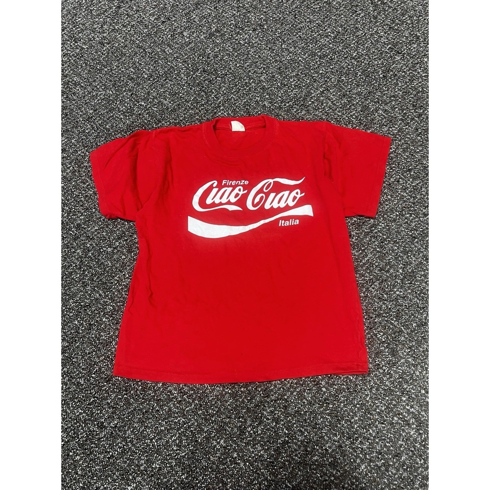 Vintage 1980s Coca Cola Red Graphic Tee Shirt Size Small Rare